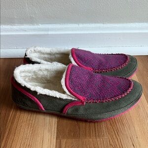 Sorel Womens Tremblant Moccasin Slippers Faux Shearling lined pink olive green